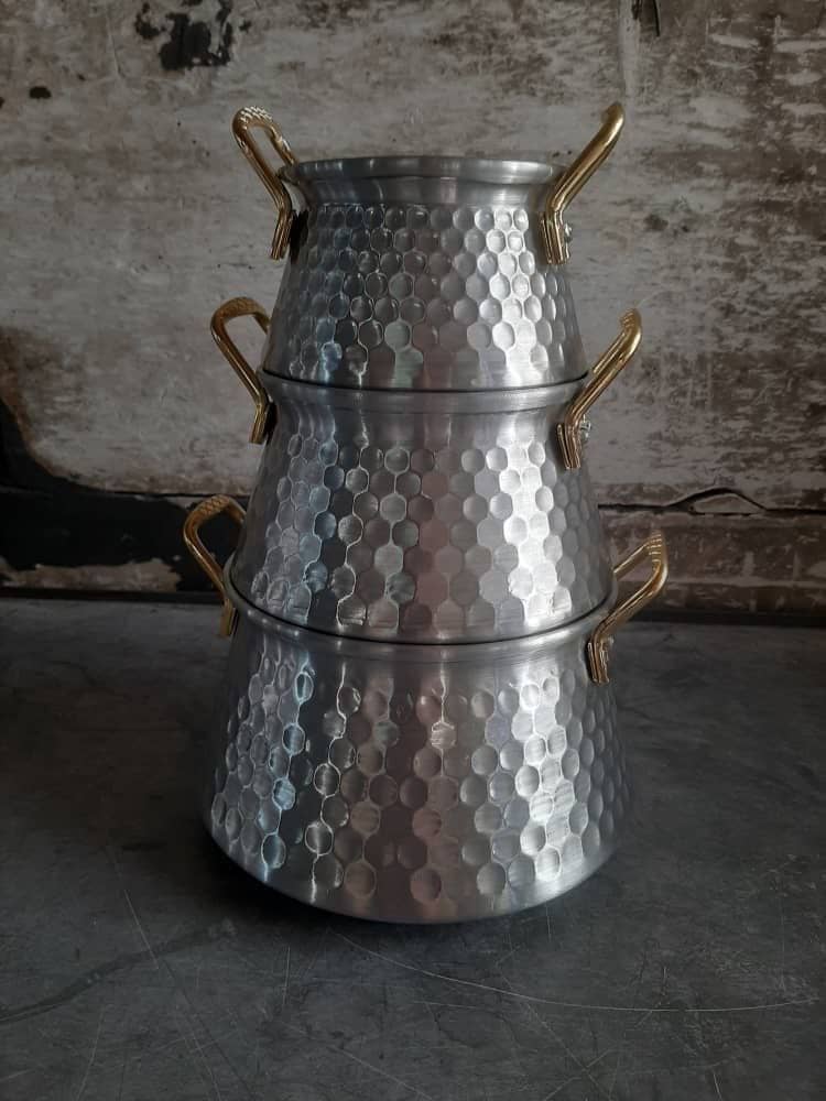 دیگچه روحی چکشی درب دار